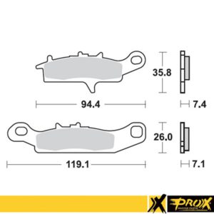 ProX Front Brake Pad KFX450R ’08-14 (Left) + KVF650 Brute Fo