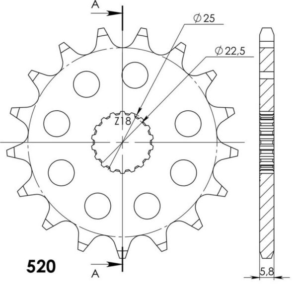 Supersprox Front Sprocket 1185-17.2