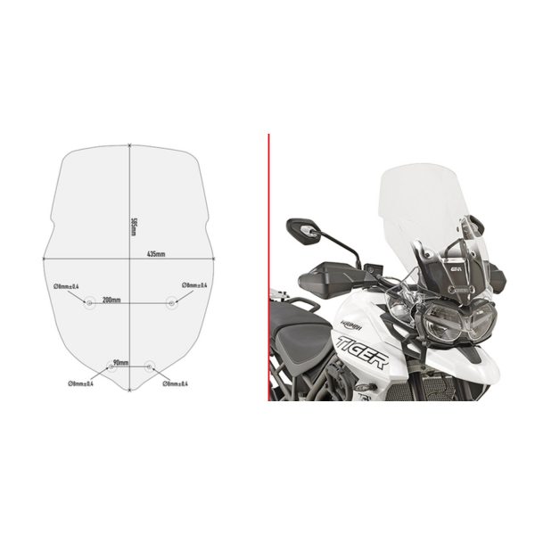 Givi Specific screen, transp. 58,5 x 43,5 cm (H x W) TIGER 800 XC/800 XR (18)