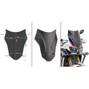 Givi Windscreen, low, Black 40×31 cm (h x b) CRF1000L Africa Twin