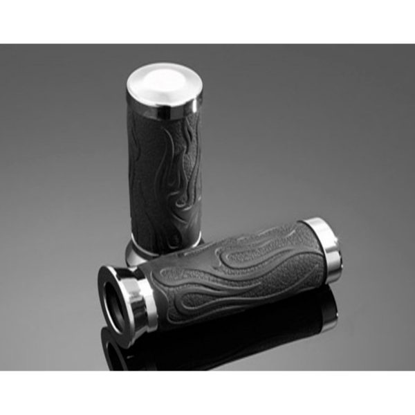 Highway Hawk handgrips set 1 flame rubber