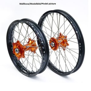 REX WHEELS 18-2,15 KTM ALL EXC-F  95-.., ALL SX-F 95-12 BLACK RIM/ORANGE HUB 20M