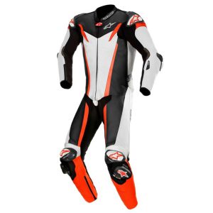 *Alpinestars Leather suit GP TECH v3 TECH AIR Comp White/Black/Red fluo 52