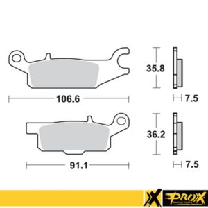 ProX Front Brake Pad YFM250R Raptor ’08-13 (Left) + YFM700F