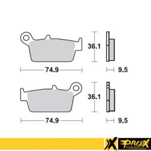 ProX Rear Brake Pad CR125/250/500 ’87-01 + YZ125/250 ’98-02