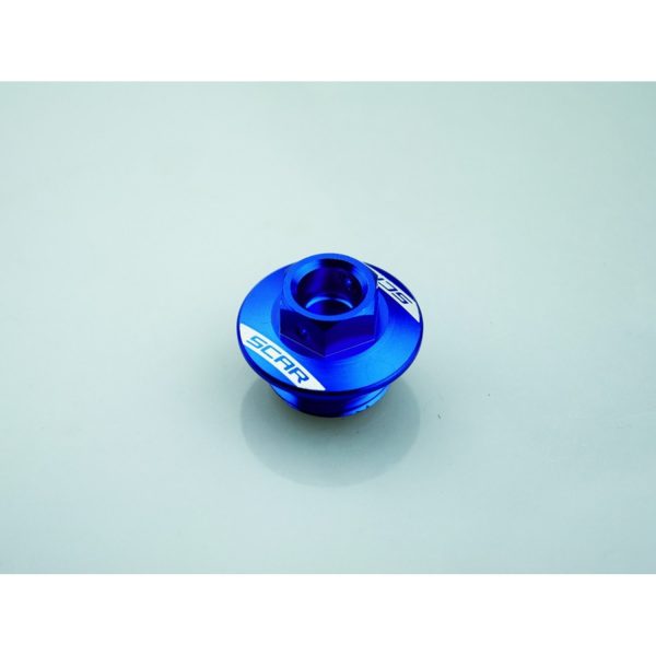 Scar Oil Filler Plug - Husq./Kawasaki/Suzuki Blue color