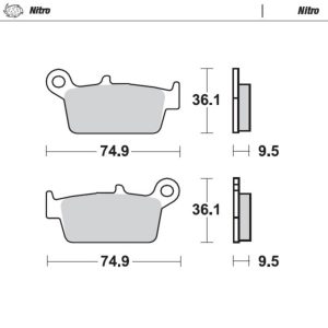 Moto-Master Brakepads Honda: rear CR80/85, CR125/250/500 <2001, XR250/400/600/6