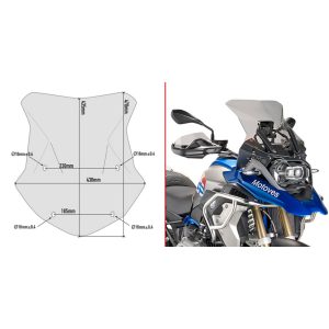 Givi Specific screen, smoked 43,5 x 43 cm (HxW) R1200GS/R1250GS