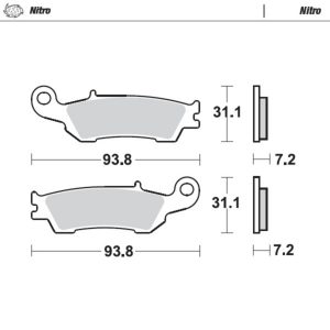 Moto-Master Brakepads Yamaha front: YZ125/250 2008>, front YZF250 2007>, front