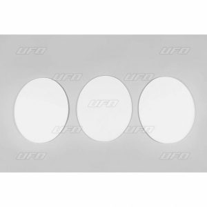 UFO Oval plates veteran MX/Enduro 1970 3-pcs White