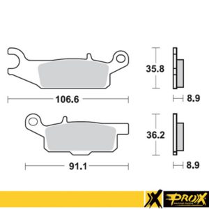 ProX Rear Brake Pad YFM550/700F Grizzly ’07-15 (Left)