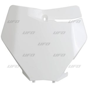 UFO Front number plate KTM125-450 SX/SXF 2019- White 047
