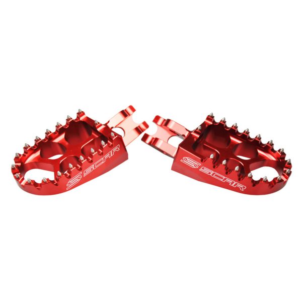 Scar Evolution Footpegs - Honda/Kawasaki  Red color