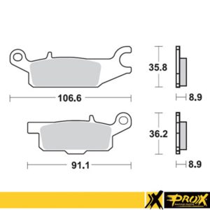 ProX Rear Brake Pad YFM550/700F Grizzly ’07-15 (Right)