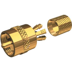 Centerpin solderless PL259 connector for RG8X or RG58/AU cable