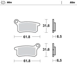 Moto-Master Brakepads KTM front: 65cc 2002>, SX85 <2011, rear: 65cc 2009>, SX85