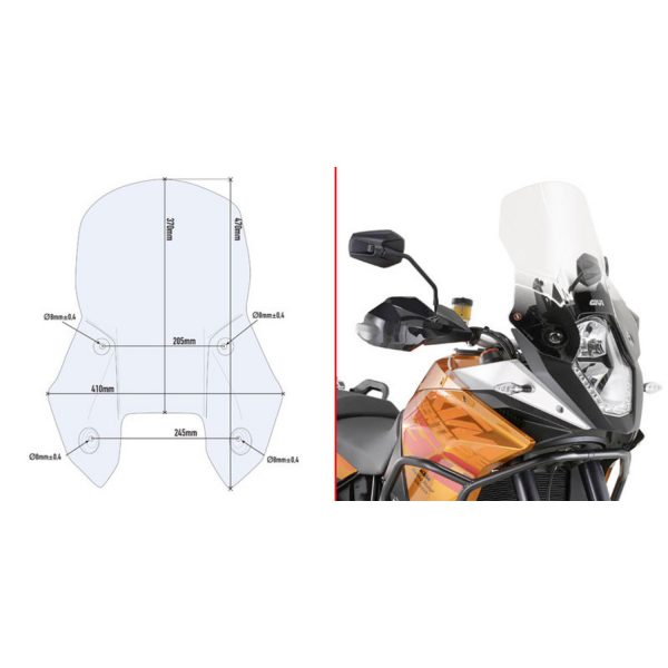 Givi Specific screen, transparent 37 x 41 cm 1190 Adventure / Adventure R (13)