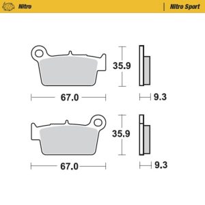 Moto-Master Nitro Racing Brakepads Yamaha YZ/WR ’03, Kawa KXF250/450 >’04