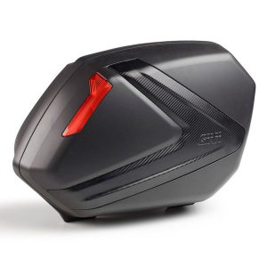 Givi V37 pair of black sidecases with red reflectors and carbon look